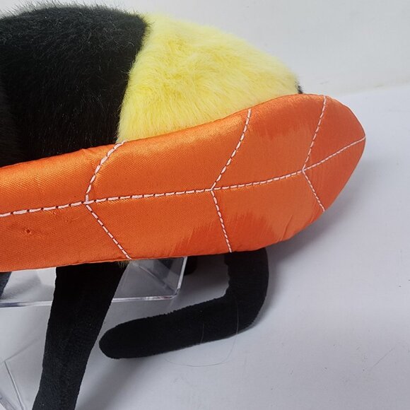 Large 11" Plush Bumble Bee Toy Stuffed Animal Orange Wings Black Eyes - Picture 2 of 5